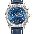 Breitling Breitling Navitimer Chronograph GMT 46 A24322121C1X1  A24322121C1X1 механические мужские часы  синий циферблат, браслет кожаный — вид спереди