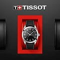 Tissot Tissot Gentleman T127.410.16.051.00 кварцевые мужские часы часы, крупный план черный циферблат