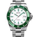 Epos Epos Diver 3504.131.93.10.30  3504.131.93.10.30 механические мужские часы  белый циферблат, браслет нержавеющая сталь — вид спереди
