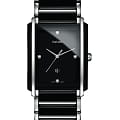 Rado Rado Integral Diamonds R20206712  R20206712 кварцевые мужские часы  черный циферблат, браслет сталь + керамические вставки — вид спереди