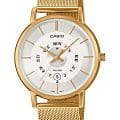 Casio Casio Collection MTP-B135MG-7A  MTP-B135MG-7A кварцевые мужские часы  белый циферблат, браслет нержавеющая сталь с ip-покрытием — вид спереди