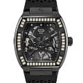Philipp Plein Philipp Plein The Skeleton PWBAA1923  PWBAA1923 механические мужские часы  черный циферблат, браслет силикон — вид спереди