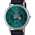 Casio Casio Collection MTP-B130L-3AVDF (MTP-B130L-3A)  MTP-B130L-3A кварцевые мужские часы  зеленый циферблат, браслет кожаный — вид спереди