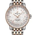 Breitling Breitling Navitimer Automatic 36 U17327211A1U1  U17327211A1U1 механические мужские часы  перламутровый циферблат, браслет нержавеющая сталь + золото 18к — вид спереди