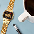 Casio A-159WGEA-1E наручные мужские часы застежка крупным планом