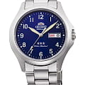 Orient Orient 3 Stars RA-AB0F14L  RA-AB0F14L механические мужские часы  синий циферблат, браслет нержавеющая сталь — вид спереди