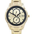 Armani Exchange Armani Exchange Dante AX1866  AX1866 кварцевые мужские часы  золотой циферблат, браслет сталь с ip покрытием — вид спереди