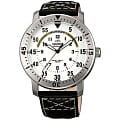 Orient Orient EV0N004W (FEV0N004W)  FEV0N004W механические мужские часы  белый циферблат, браслет кожа + текстиль — вид спереди