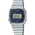 Casio Casio Vintage LA670WA-2DF (LA670WA-2)  LA670WA-2 кварцевые женские часы  синий циферблат, браслет нержавеющая сталь — вид спереди