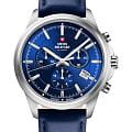Swiss Military by Chrono Swiss Military by Chrono Sports Chronograph SM34107.12  SM34107.12 кварцевые мужские часы  синий циферблат, браслет кожаный — вид спереди