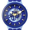 Swatch Swatch Big Bold Biosourced Lacquered SB05N105  SB05N105 кварцевые мужские часы  синий циферблат, браслет биоматериал — вид спереди