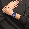 Swatch Swatch Big Bold Biosourced Lacquered SB05N105 кварцевые мужские часы часы, крупный план синий циферблат