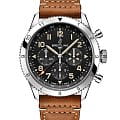 Breitling Breitling Super Avi B04 Chronograph GMT 46 P-51 Mustang AB04453A1B1X1  AB04453A1B1X1 механические мужские часы  черный циферблат, браслет кожаный — вид спереди