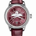 Aviator Aviator Douglas MoonFlight V.1.33.0.264.4  V.1.33.0.264.4 кварцевые женские часы красный циферблат, браслет кожаный — вид спереди