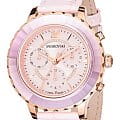 Swarovski Swarovski Octea Lux Chrono 5452501  5452501 кварцевые женские часы  розовый циферблат, браслет кожаный — вид спереди