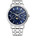 Adriatica Adriatica Moonphase A3808.5115QF  A3808.5115QF кварцевые женские часы  синий циферблат, браслет нержавеющая сталь — вид спереди