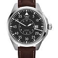 Aviator Aviator Airacobra V.3.39.0.340.0  V.3.39.0.340.0 механические мужские часы  черный циферблат, браслет кожаный — вид спереди