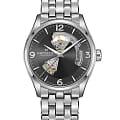 Hamilton Hamilton Jazzmaster Open Heart Auto H32705181  H32705181 механические женские часы  серый циферблат, браслет нержавеющая сталь — вид спереди
