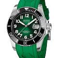 Epos Epos Diver 3504.131.80.33.53  3504.131.80.33.53 механические мужские часы  зеленый циферблат, браслет каучук — вид спереди