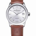 Maurice Lacroix Maurice Lacroix 1975 756007-SS001-130-3  756007-SS001-130-3 механические мужские часы  серебристый циферблат, браслет кожаный — вид спереди