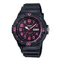 Casio Casio Illuminator MRW-200H-4C  MRW-200H-4C кварцевые мужские часы  черный циферблат, браслет пластик — вид спереди