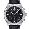 Tissot Tissot PR 100 Sport Gent Chronograph T101.617.16.051.00 PR 100 T1016171605100 кварцевые мужские часы  черный циферблат, браслет кожаный — вид спереди