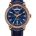 Aviator Aviator Douglas Day-Date V.3.20.2.225.4  V.3.20.2.225.4 механические мужские часы  синий циферблат, браслет кожаный — вид спереди