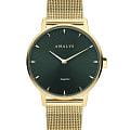 Amalys Amalys Baker AMW-173  AMW-173 кварцевые женские часы  зеленый циферблат, браслет нержавеющая сталь с pvd-покрытием — вид спереди