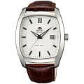 Orient Orient ERAS006W (FERAS006W)  FERAS006W механические мужские часы  белый циферблат, браслет кожа + текстиль — вид спереди