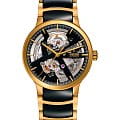 Rado Rado Centrix Automatic Open Heart R30180162 Automatic R30180162 механические мужские часы  черный циферблат, браслет сталь + pvd + керамика — вид спереди