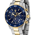 Maserati Maserati Competizione Chronograph R8873600006  R8873600006 кварцевые мужские часы  синий циферблат, браслет нержавеющая сталь с pvd-покрытием — вид спереди