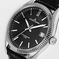 Jacques Lemans Jacques Lemans Derby 50-3P кварцевые мужские часы часы, крупный план черный циферблат